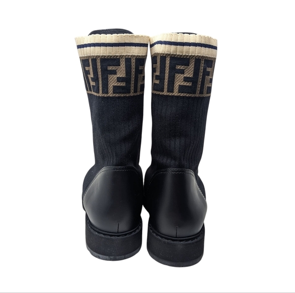 NIB Fendi Rockoko Knit FF Combat Logo Sock Boot Size EU 41 - Picture 4 of 16